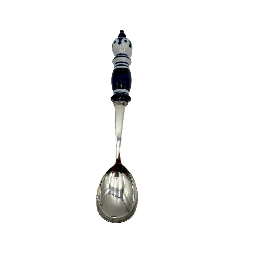 Bjorn Wiinblad Rosenthal Siena‎ Blue Ceramic Serving Spoon 11" EUC
